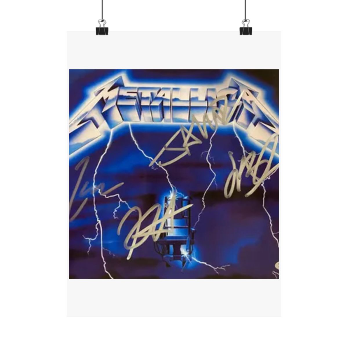 Metallica Logo Electric Chair Poster | Signed Metallic Wall Art - alternate angle 5, merchandise
