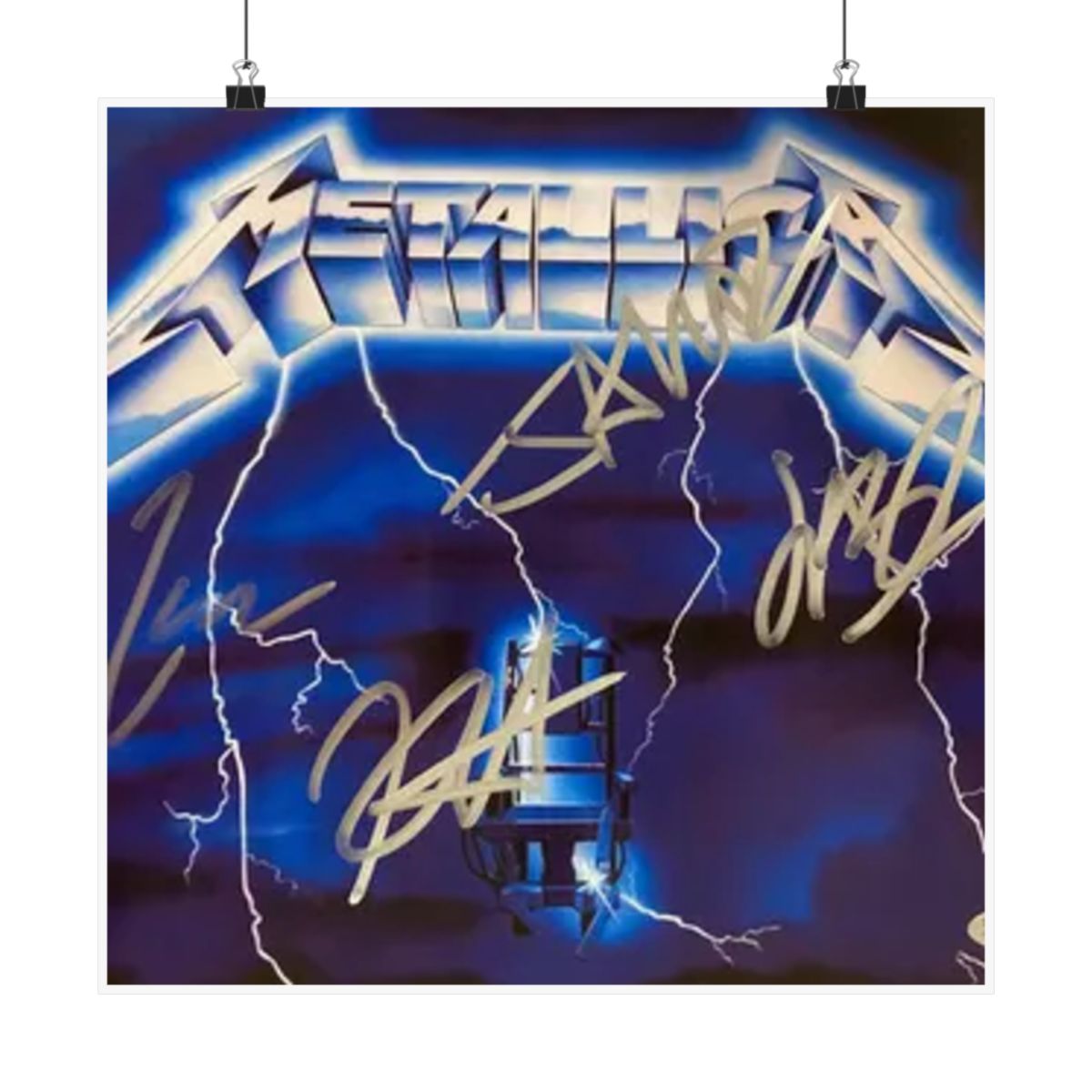 Metallica Logo Electric Chair Poster | Signed Metallic Wall Art - alternate angle 1, merchandise