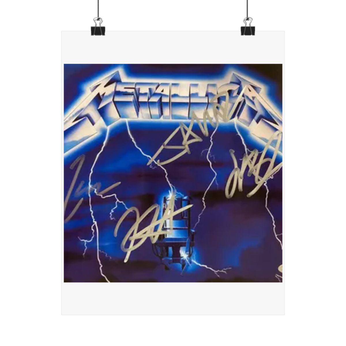 Metallica Logo Electric Chair Poster | Signed Metallic Wall Art - alternate angle 4, merchandise