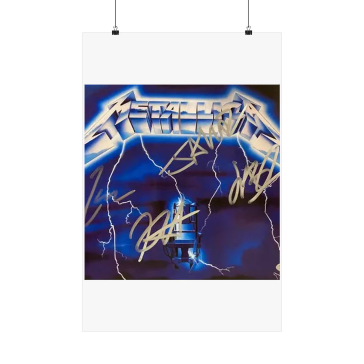 Metallica Logo Electric Chair Poster | Signed Metallic Wall Art