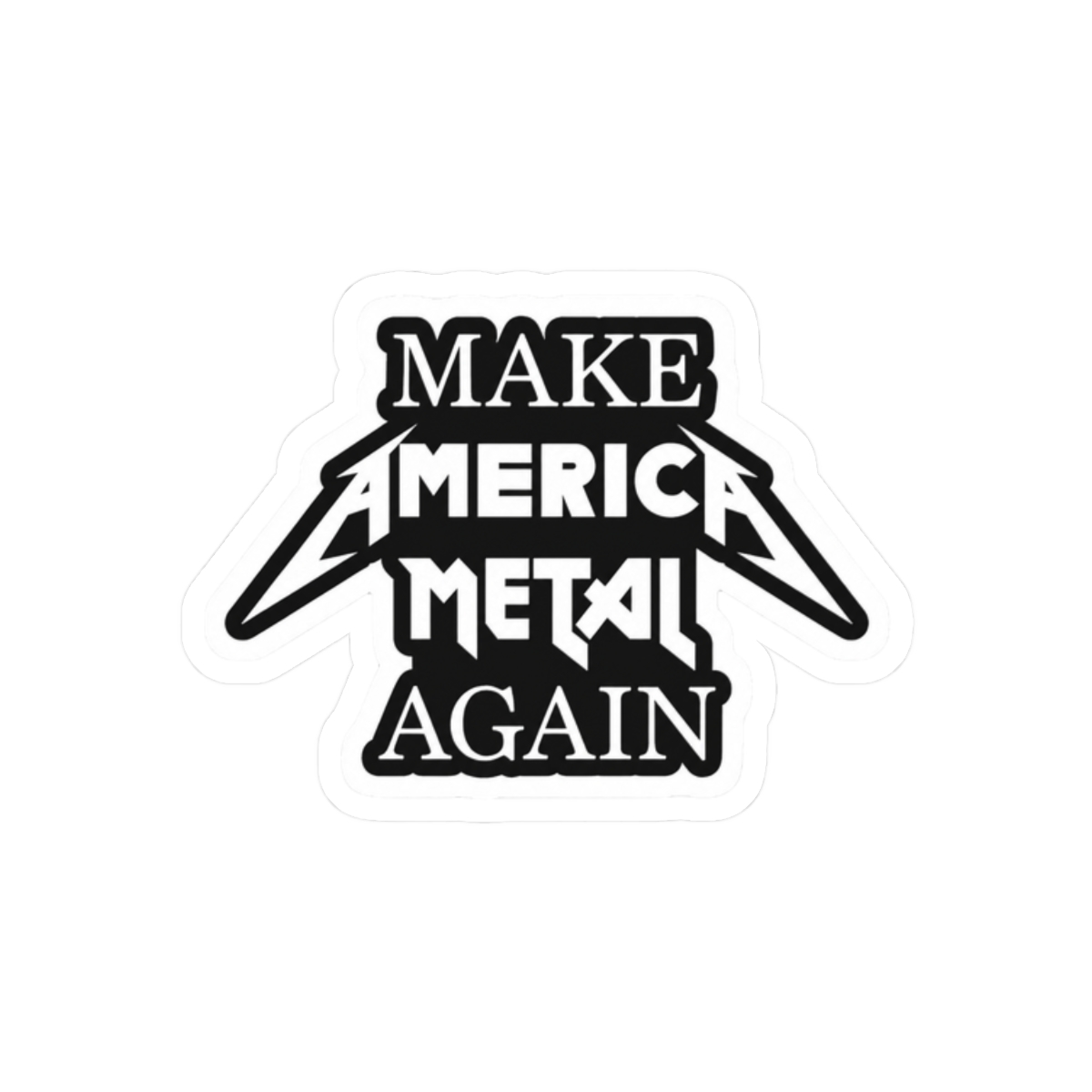 Make America Metal Again Sticker | Bold Patriotic Metalhead Decal - alternate angle 3, merchandise