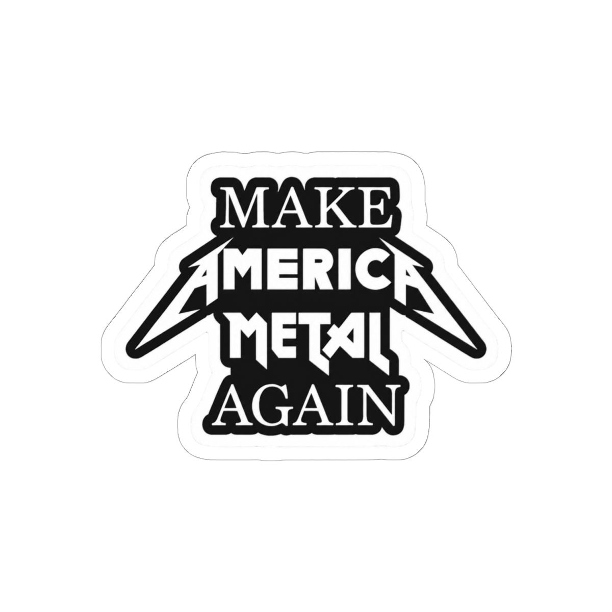 Make America Metal Again Sticker | Bold Patriotic Metalhead Decal - alternate angle 1, merchandise