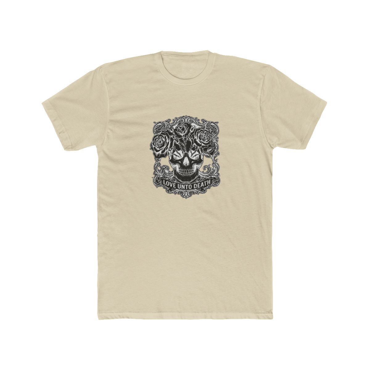 Love Unto Death Gothic Skull Roses T Shirt - Dark Romance Gift - alternate angle 4, merchandise