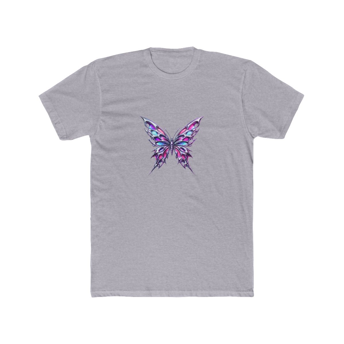 Iridescent Butterfly Bloom Floral T Shirt - Mystic Nature Gift - alternate angle 2, merchandise