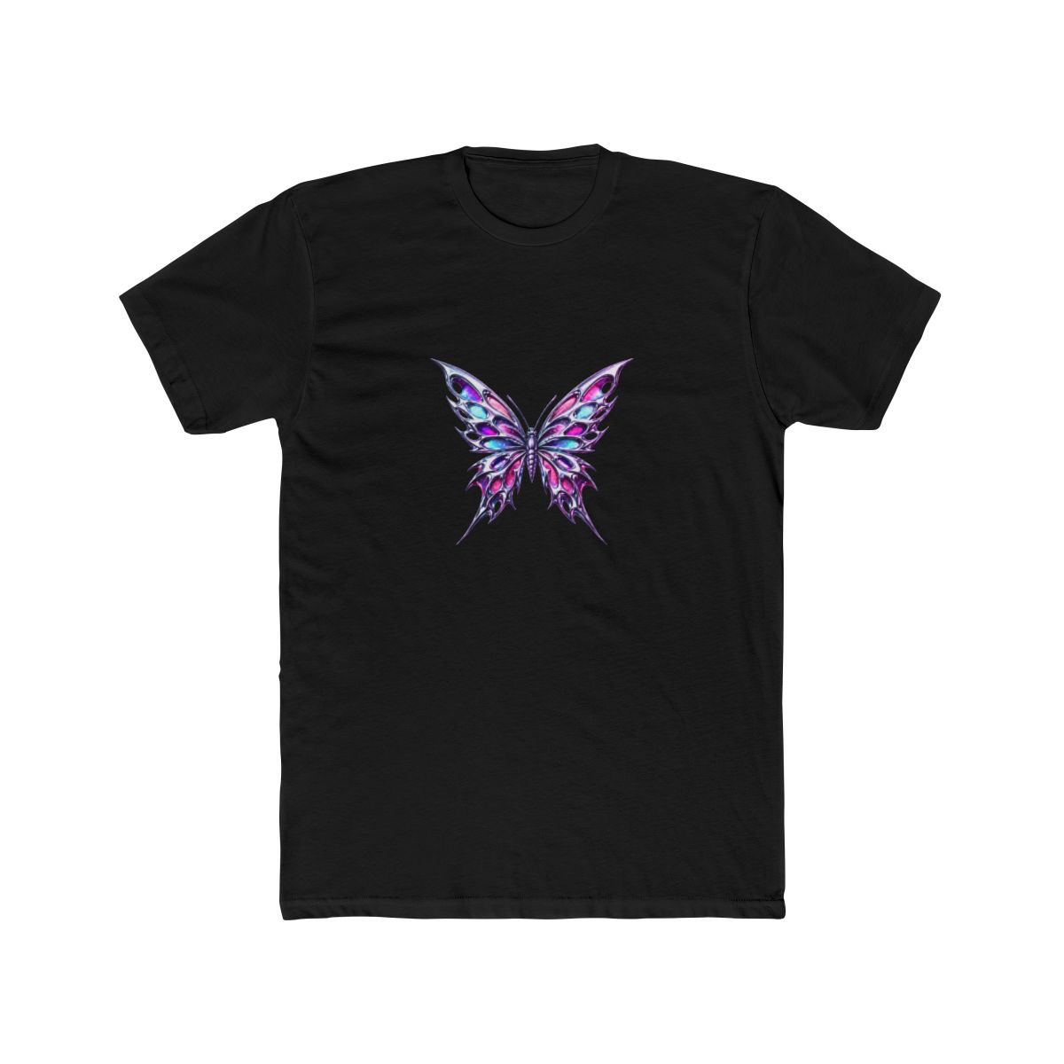 Iridescent Butterfly Bloom Floral T Shirt - Mystic Nature Gift - alternate angle 5, merchandise