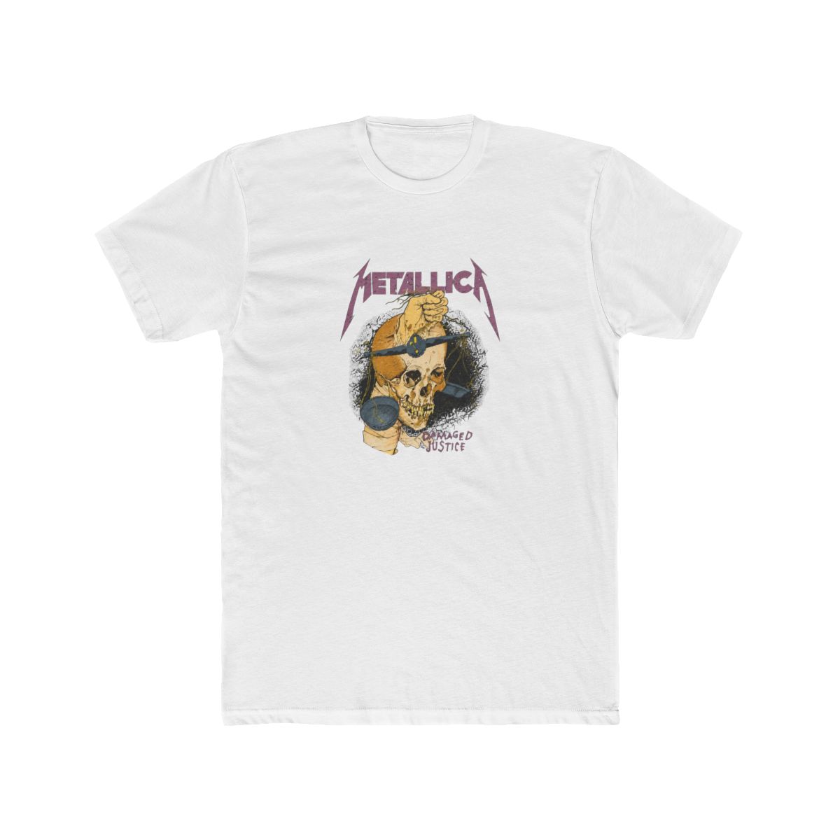Officially Licensed Metallica "Damaged Justice" Harvester Double-Sided Rock Band T Shirt - alternate angle 2, merchandise
